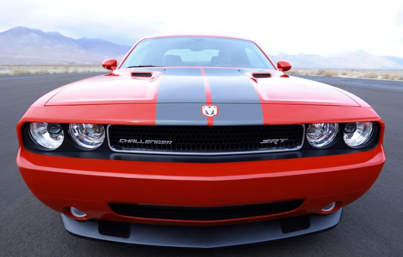 Photo wallpaper Red, Dodge, Challenger, srt