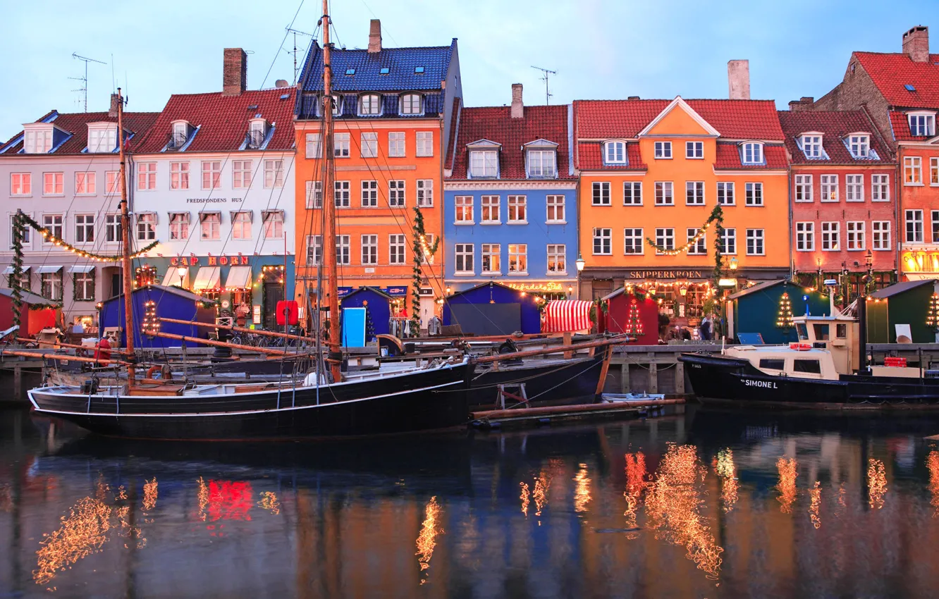 Photo wallpaper water, paint, boat, ship, home, port