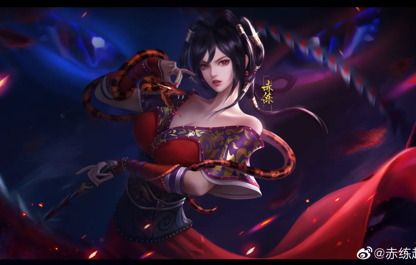 Photo wallpaper girl, weapons, sparks, Qin Shi Ming Yue: Bai Bu Fei Jian, Chi Lian