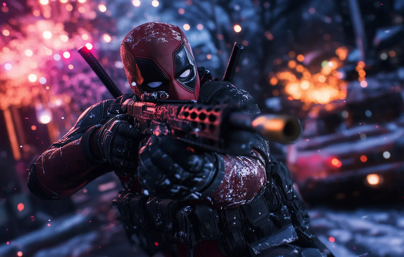 Photo wallpaper gun, Deadpool, Marvel, epic, Marvel, epic, Cinematic, Deadpool
