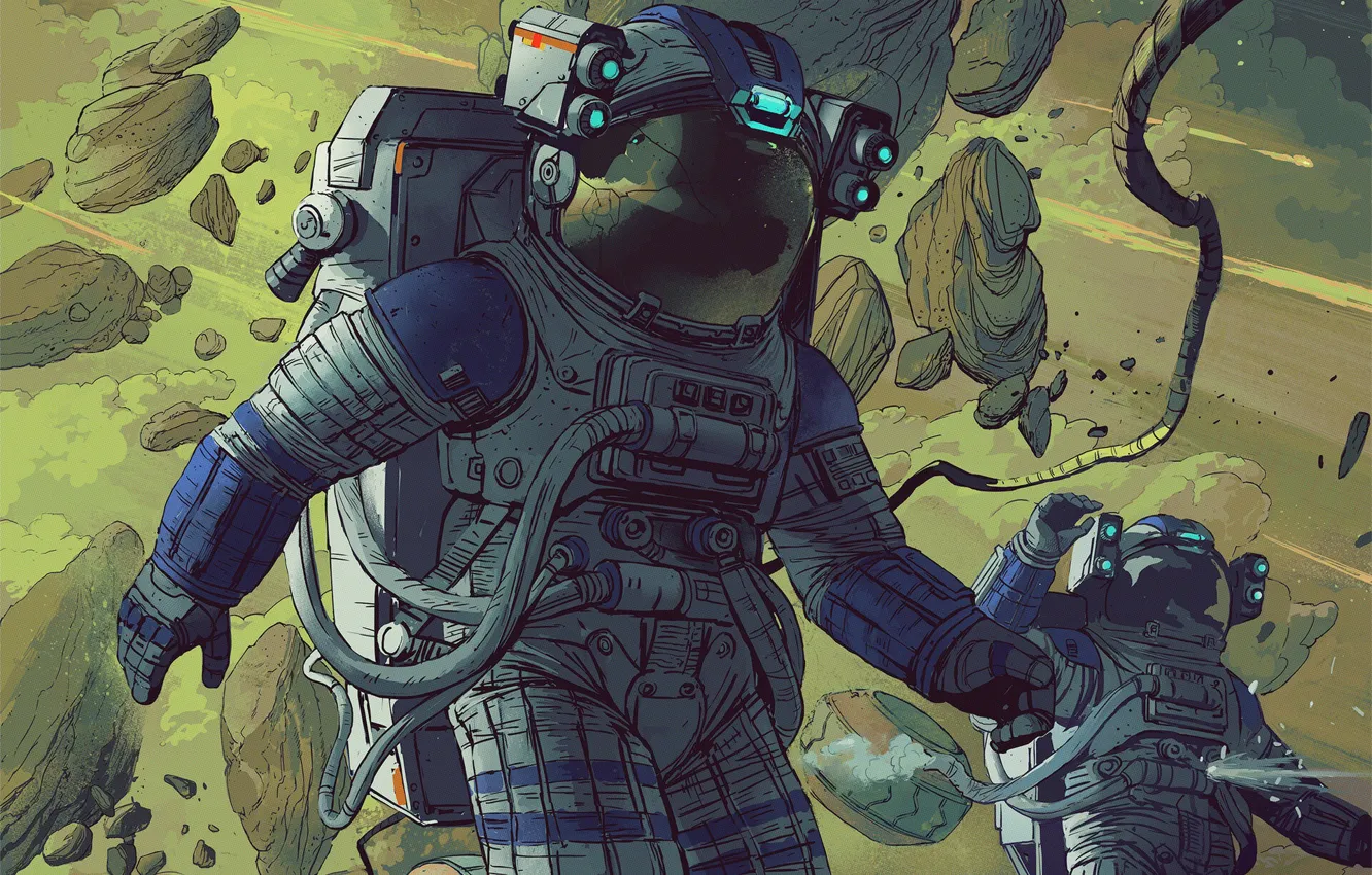 Photo wallpaper style, fiction, people, astronaut, the suit, art, fantasy, style