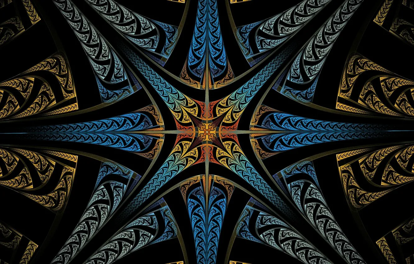 Photo wallpaper rays, light, line, pattern, color, symmetry