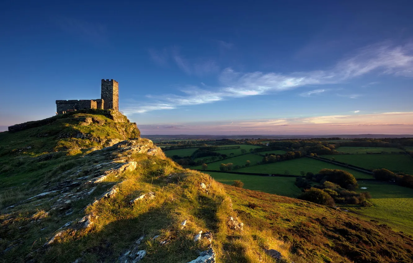 Photo wallpaper England, Brentor, Brentor Church
