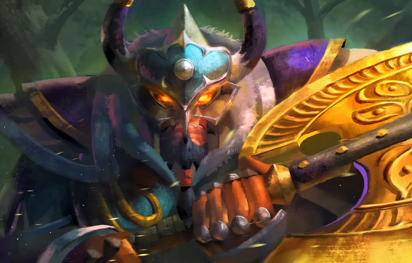 Photo wallpaper weapons, armor, art, helmet, dota 2, Centaur Warrunner, Bradwarden