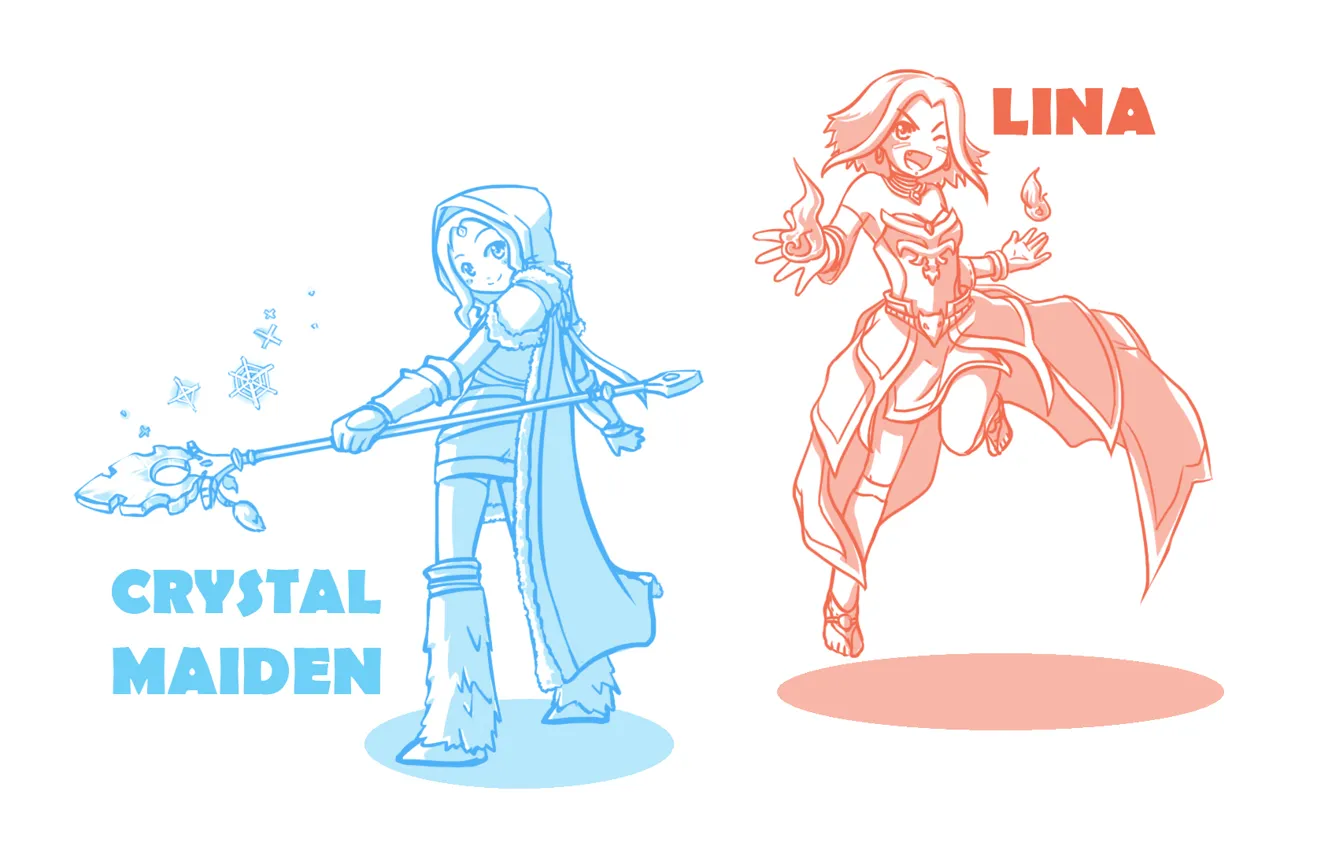 Photo wallpaper game, girls, game, DotA 2, Defense of the Ancients, Dota 2, lina, crystal maiden