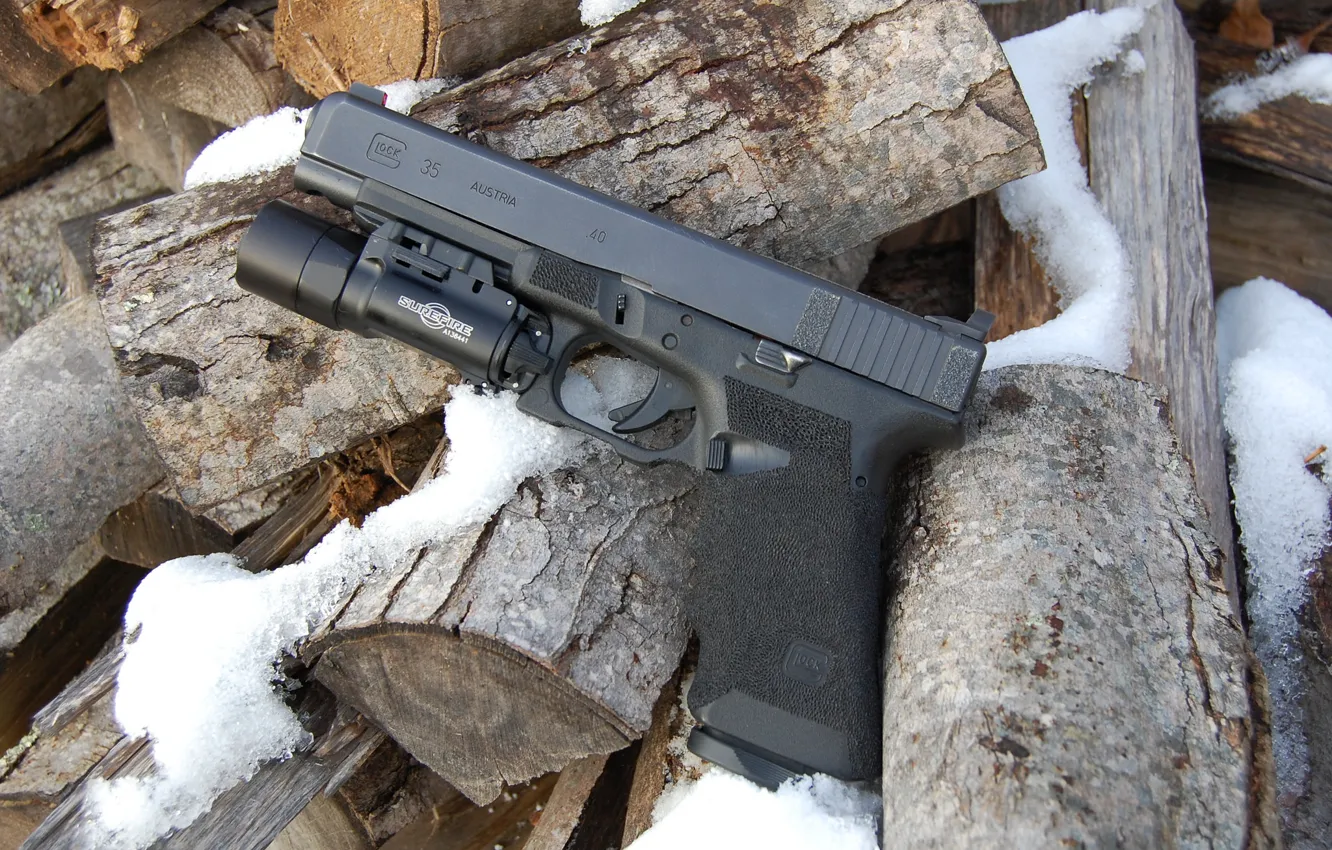 Photo wallpaper gun, weapons, Glock 35, self-loading