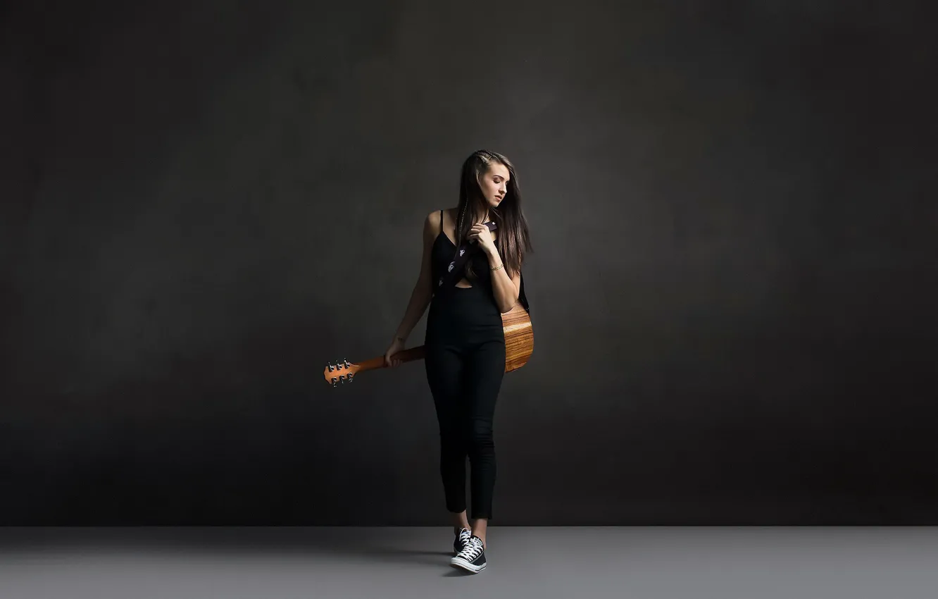 Photo wallpaper girl, music, guitar