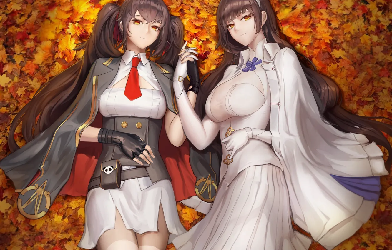Photo wallpaper autumn, leaves, art, Girls Frontline, Girls front