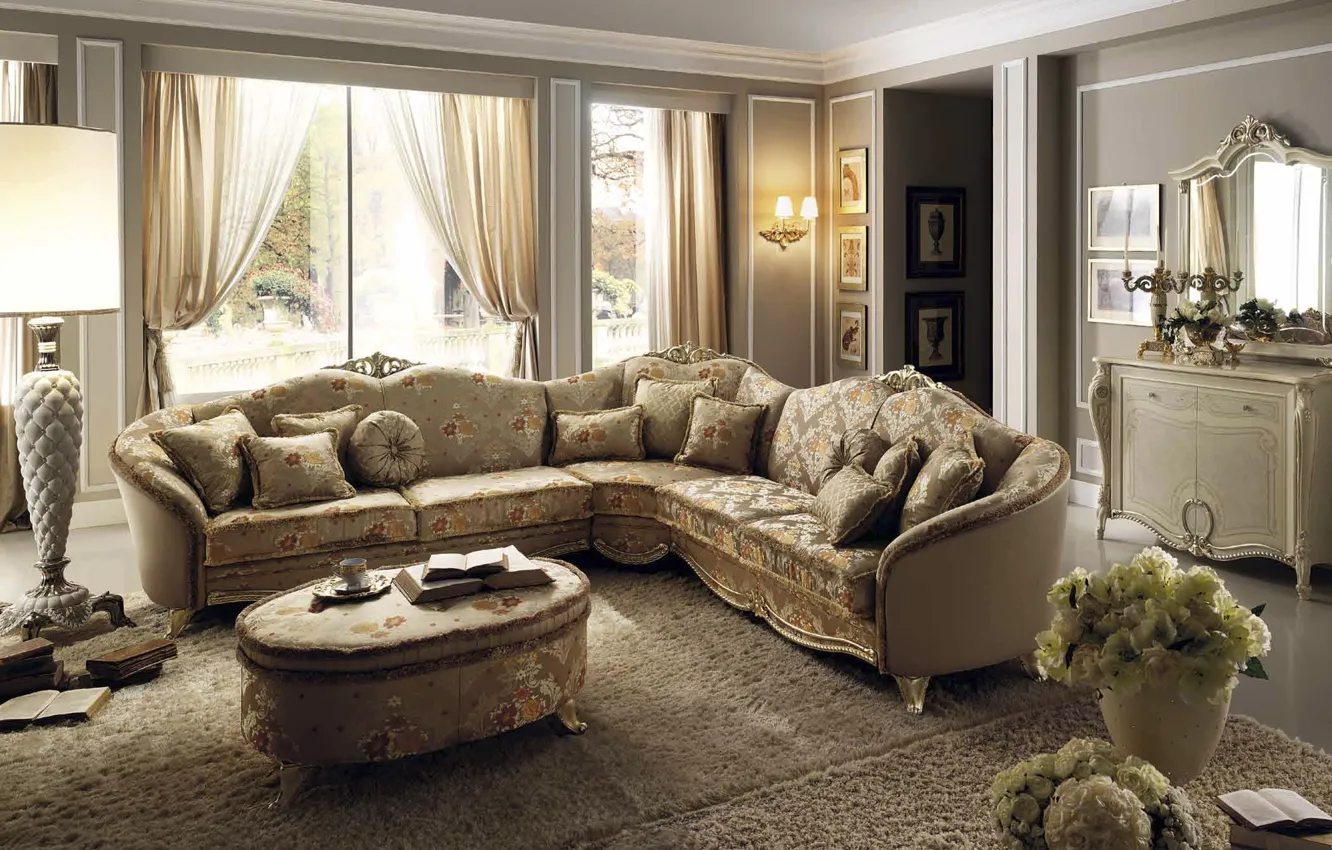 Photo wallpaper design, style, room, Villa, home, interior, living room