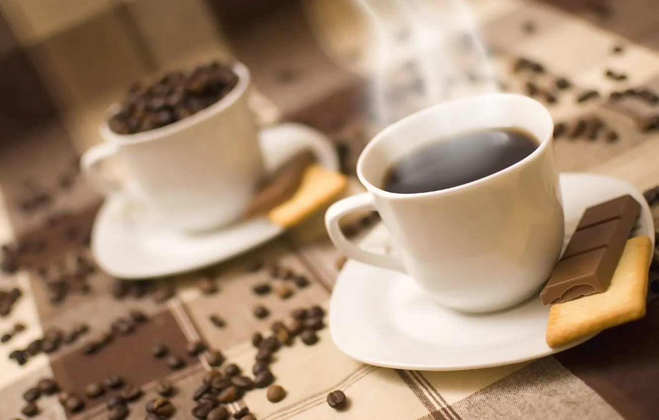 Photo wallpaper coffee, chocolate, cookies