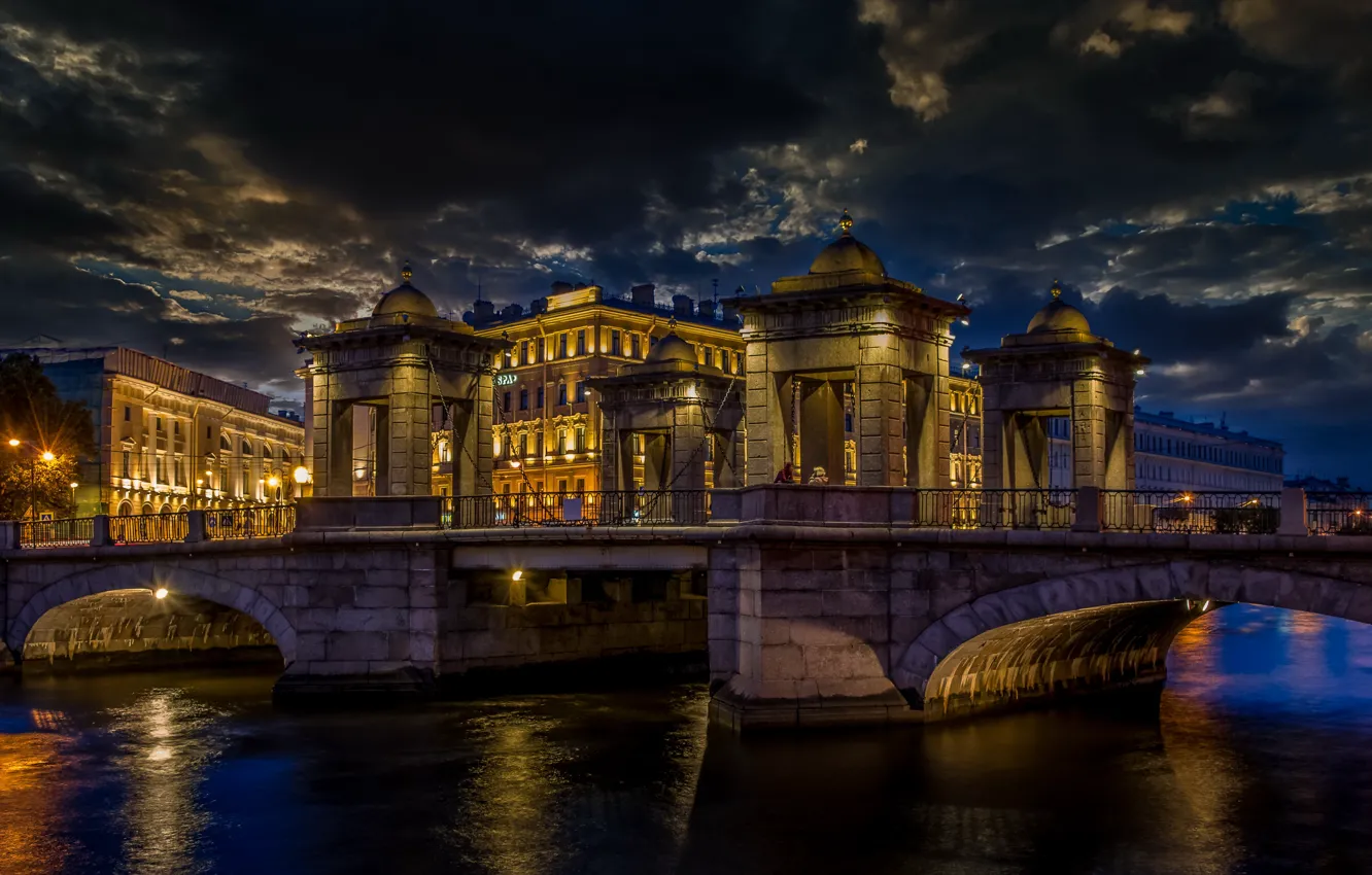Photo wallpaper Lomonossov bridge, Saint Petersbourg, Russia