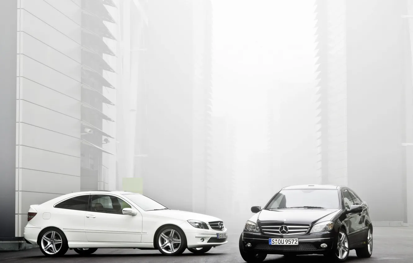 Photo wallpaper Mercedes, white, black