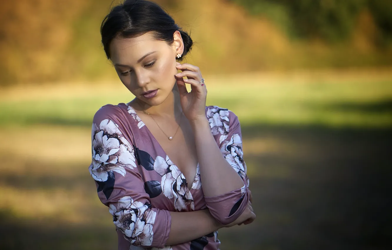 Photo wallpaper girl, model, Alice, bokeh