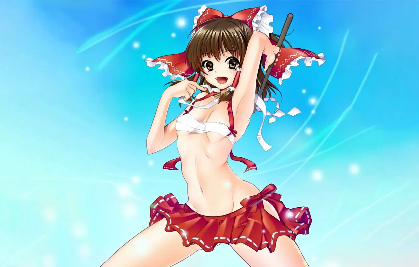 Photo wallpaper girl, sexy, long hair, touhou, boobs, anime, beautiful, pretty