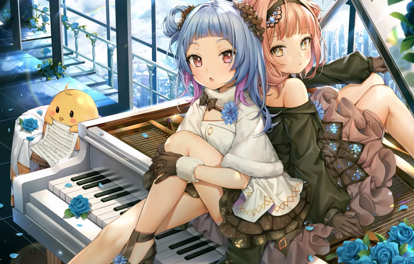 Photo wallpaper sexy, long hair, dress, girls, anime, beautiful, red eyes, pretty