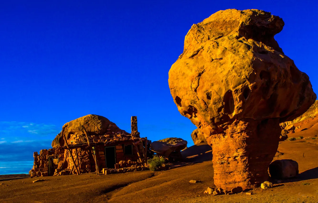 Photo wallpaper the sky, stones, rocks, AZ, USA, Ghost town