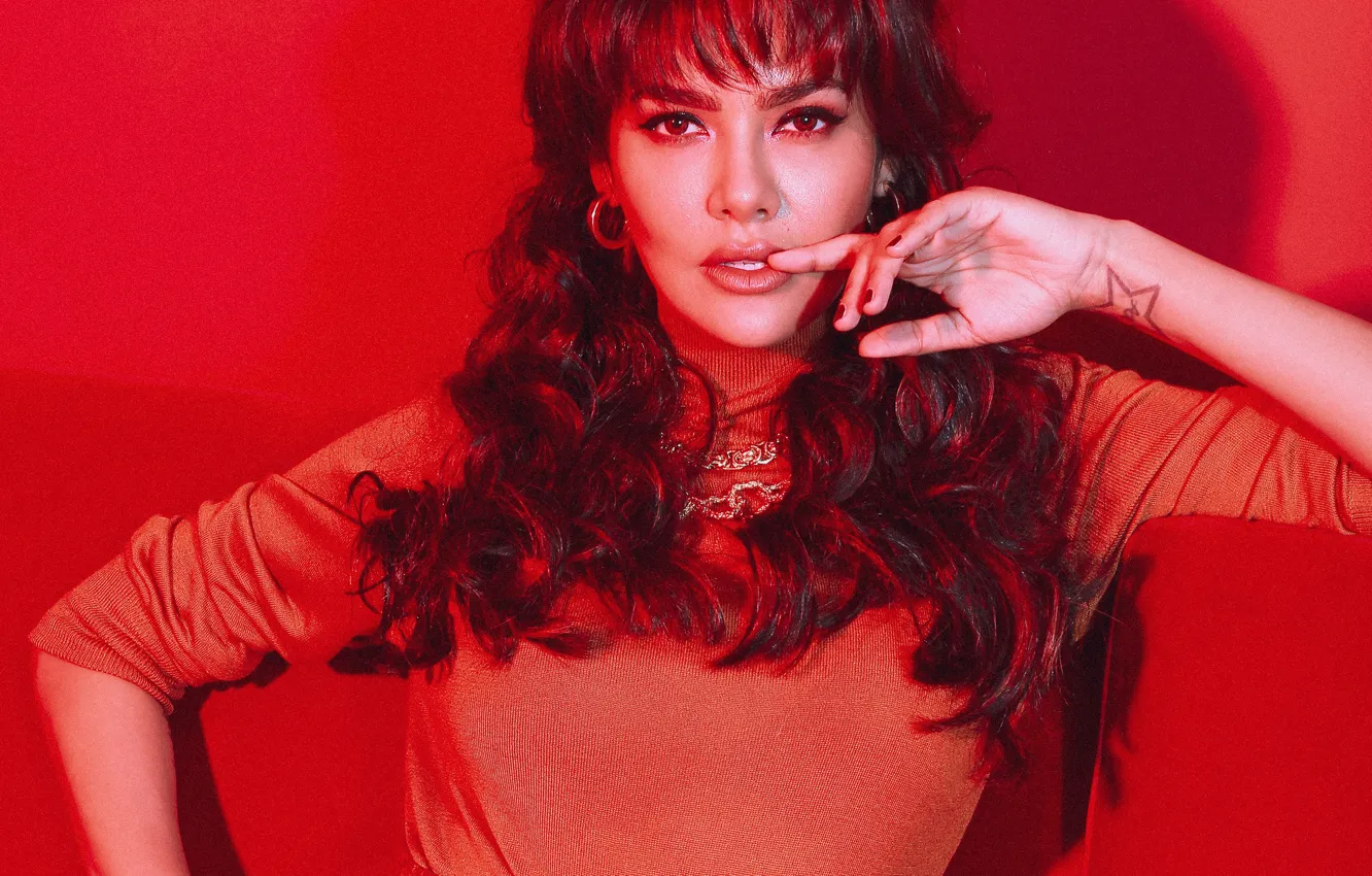 Photo wallpaper girl, hot, eyes, smile, beautiful, model, lips, face