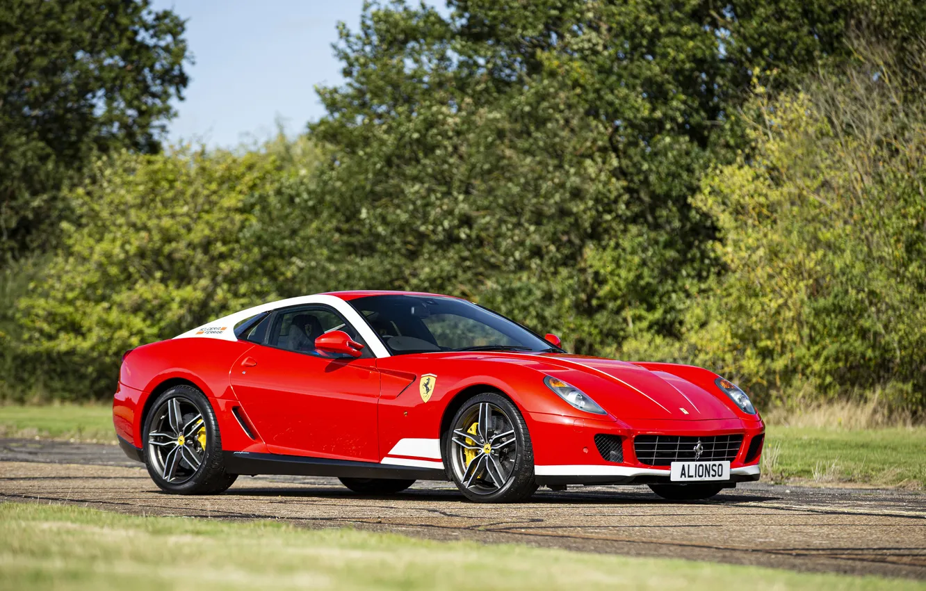 Photo wallpaper road, Ferrari, red, Ferrari 599 GTB