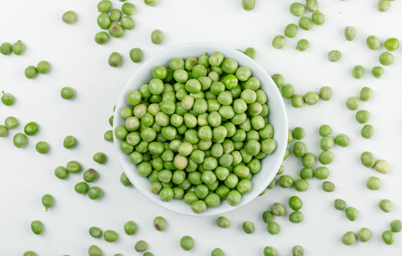 Photo wallpaper table, peas, green peas, green peas, young green peas