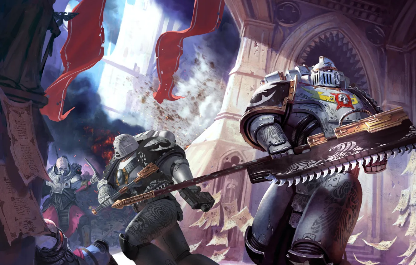 Photo wallpaper gun, weapon, war, warhammer 40k, Warhammer 40, Ultramarines, warp