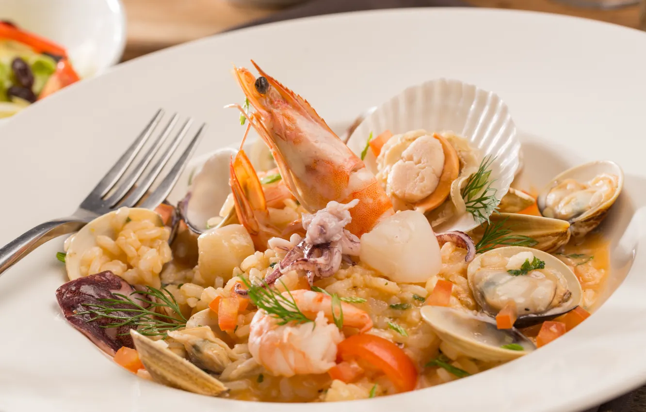 Photo wallpaper shrimp, seafood, shellfish