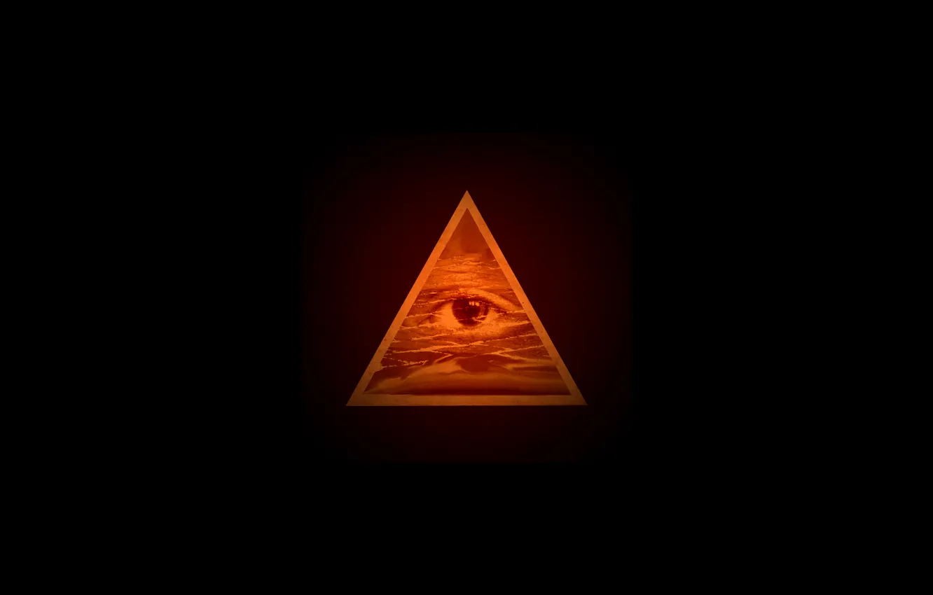 Photo wallpaper eyes, minimalism, abstract, pyramid, pyramid
