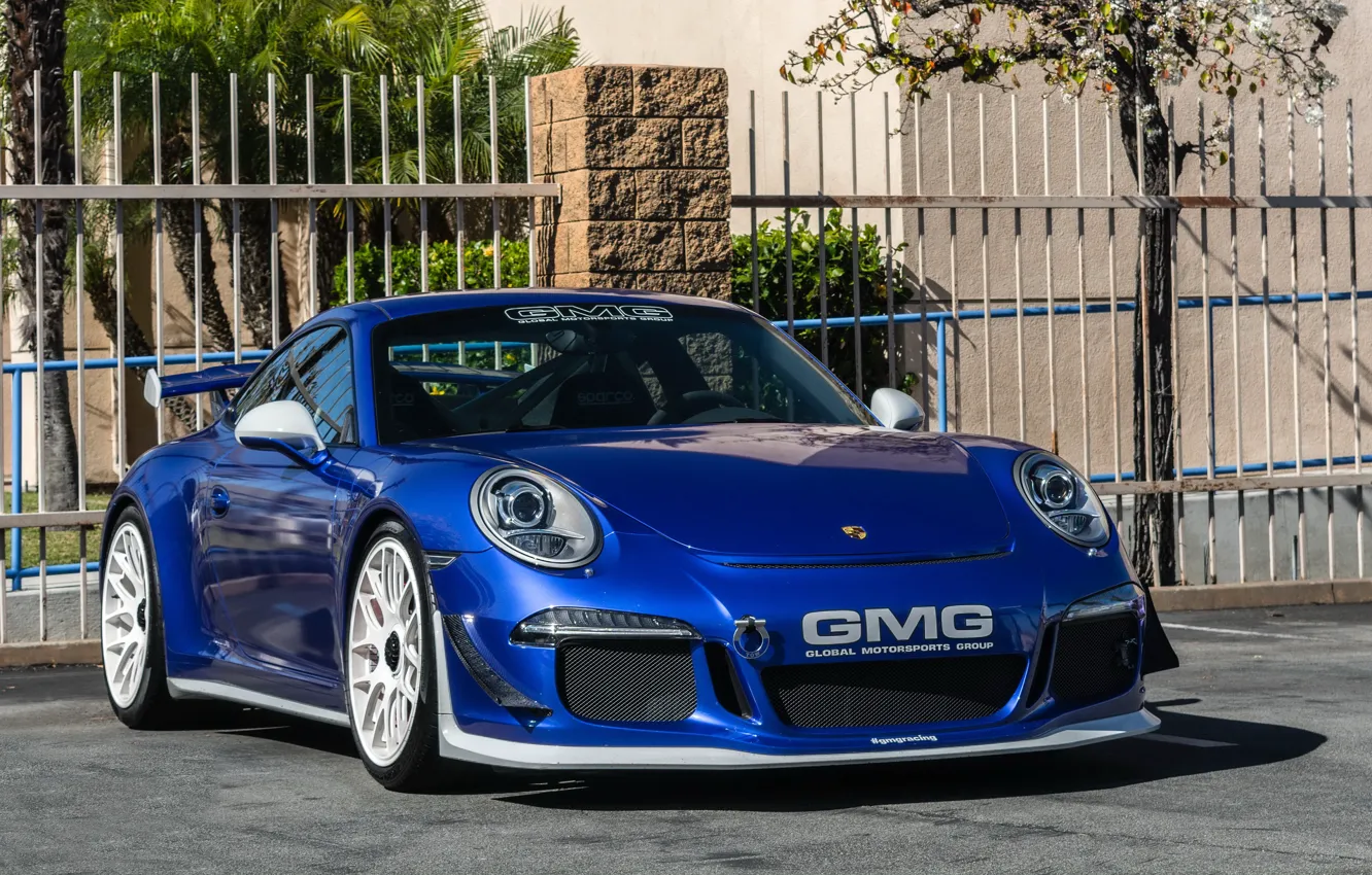 Photo wallpaper 911, Porsche, Blue, 2015, GMG