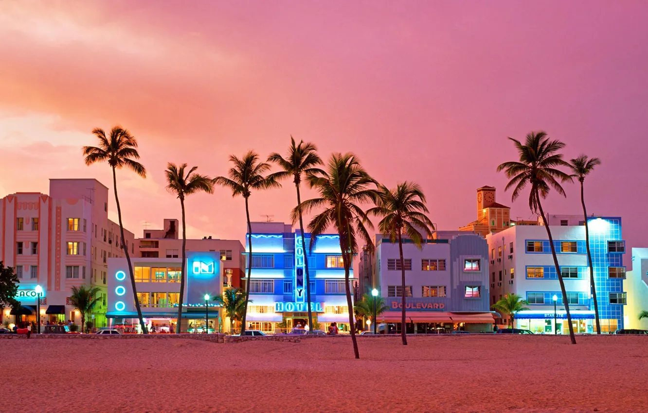 Photo wallpaper street, home, Miami, FL, USA, Ocean Drive