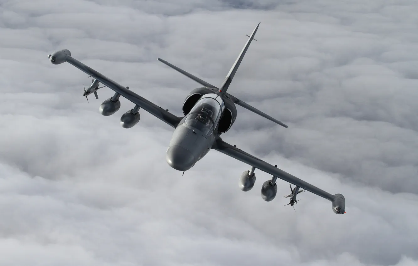 Photo wallpaper the plane, combat training, Alca, Aero L-159