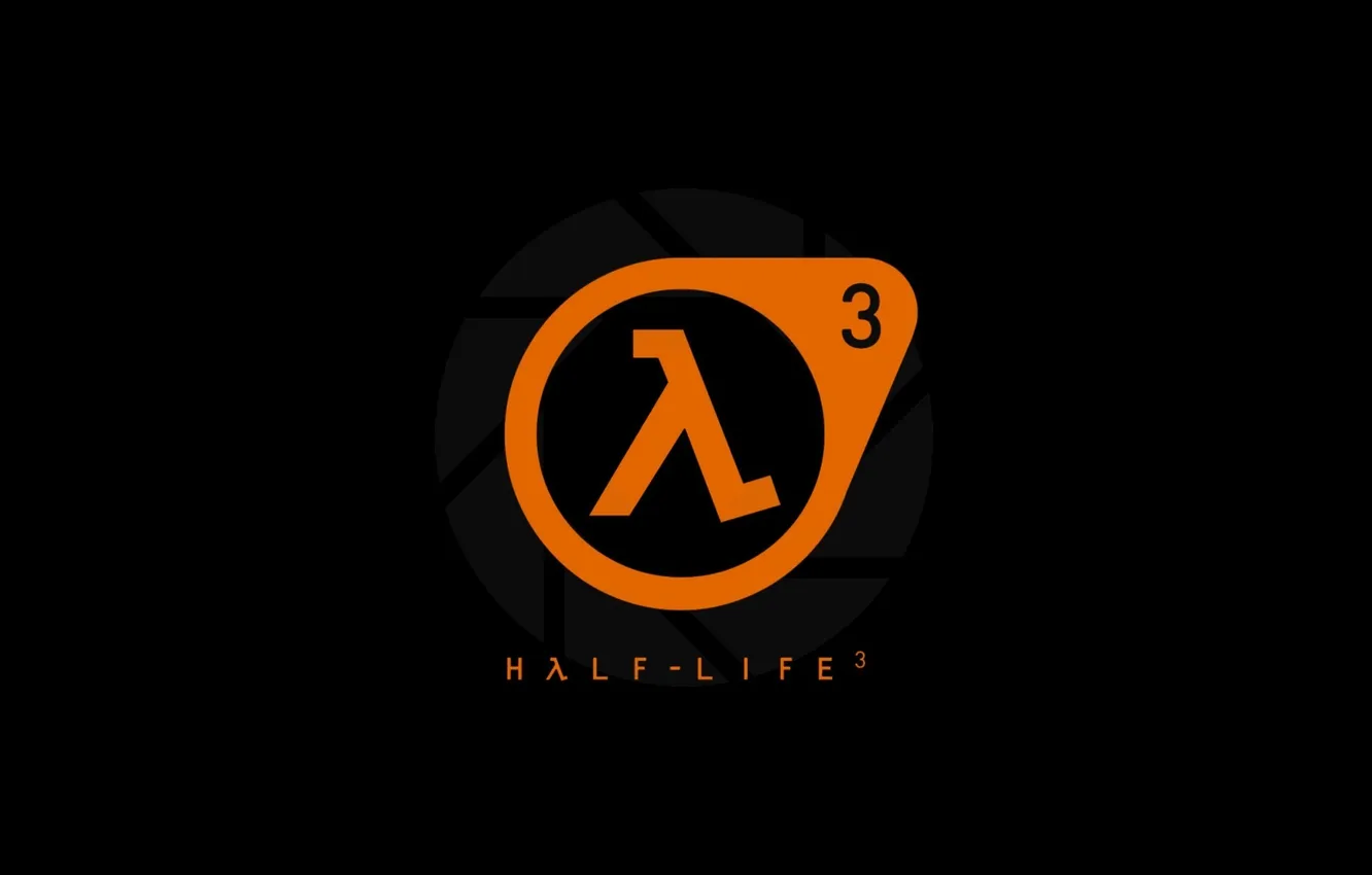 Photo wallpaper logo, black background, Half-Life, simple background, Valve Corporation, minimalistic