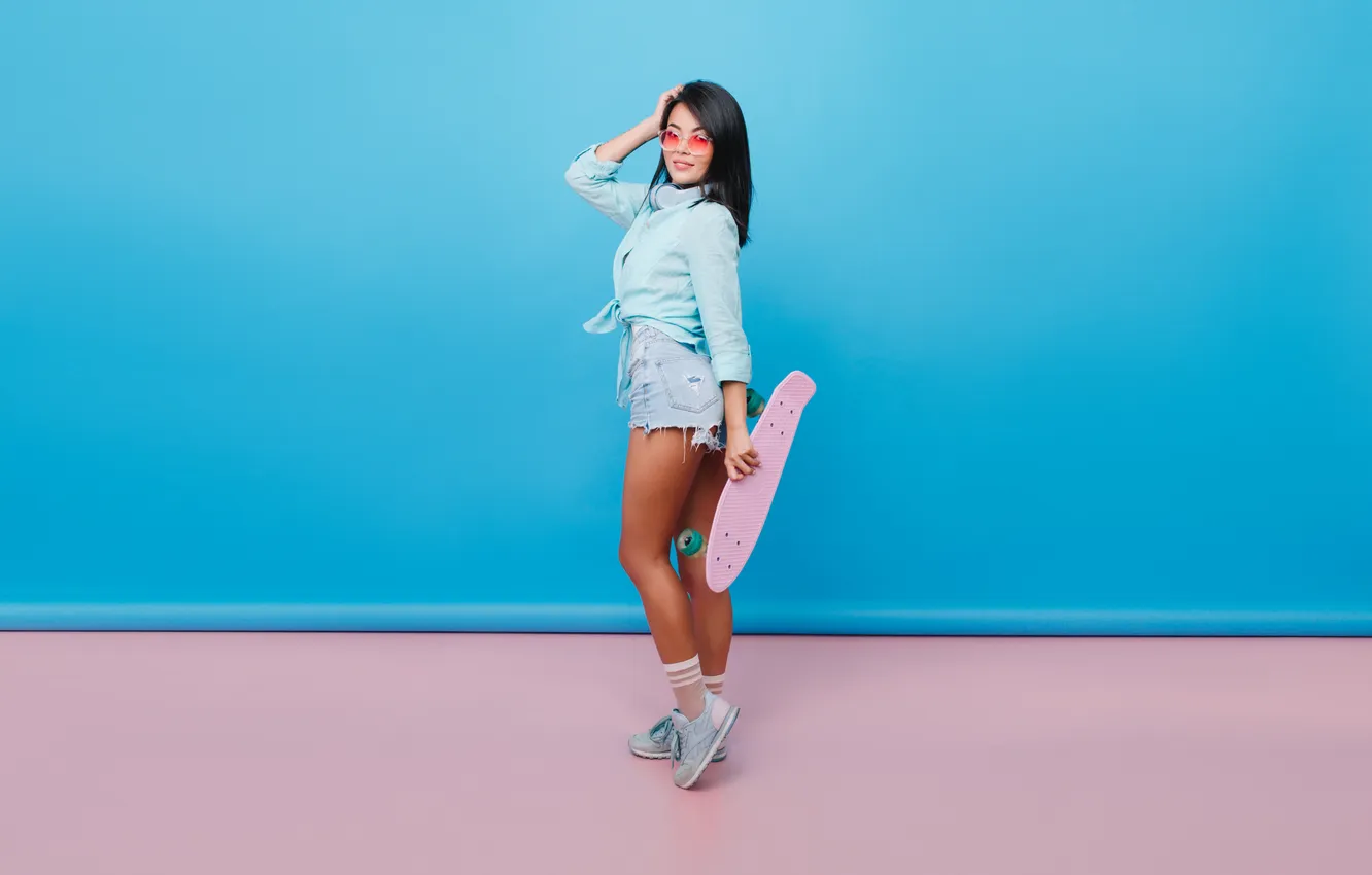 Photo wallpaper woman, black hair, Charming, Hispanic, straight