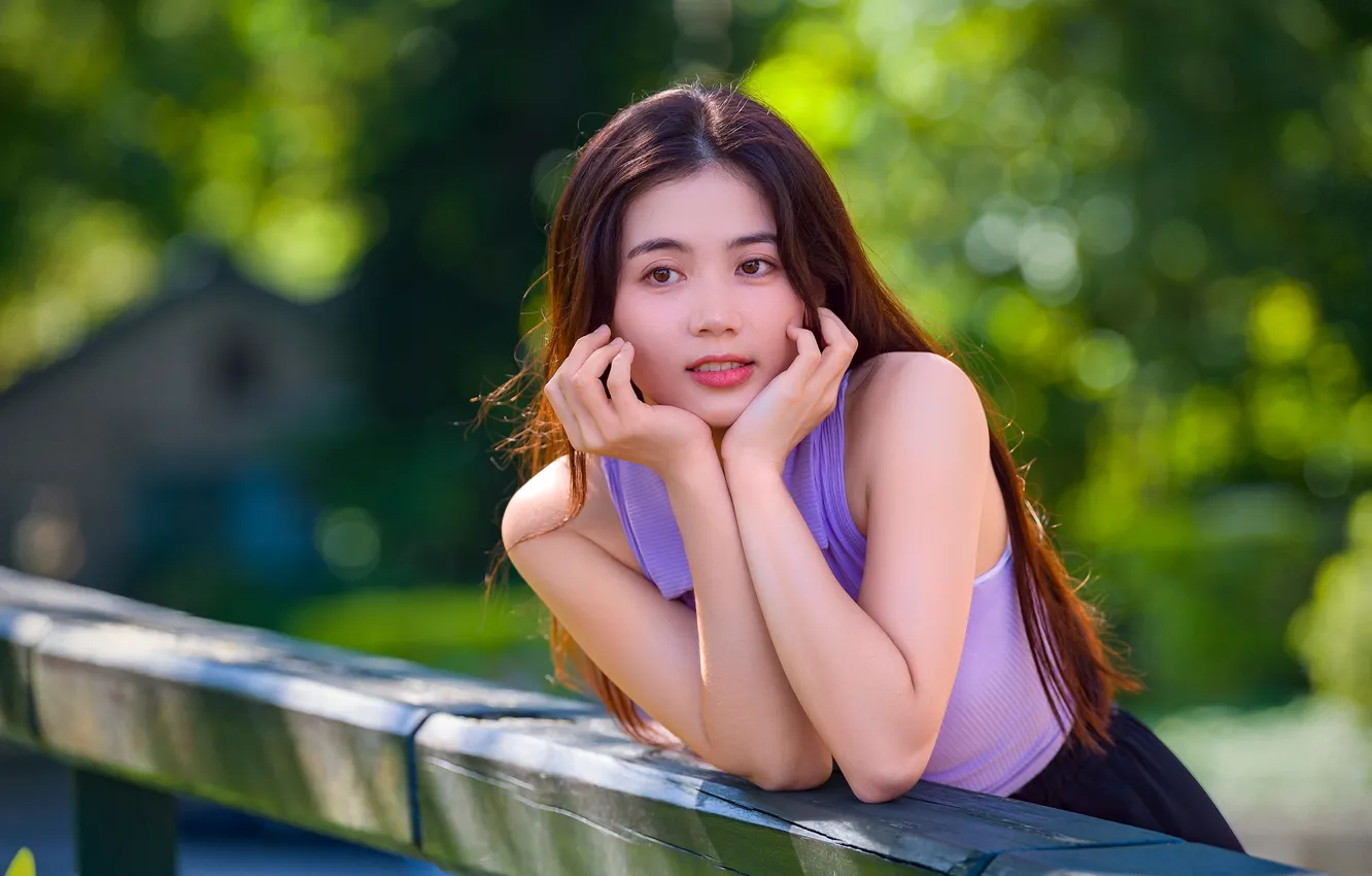 Photo wallpaper look, girl, Asian