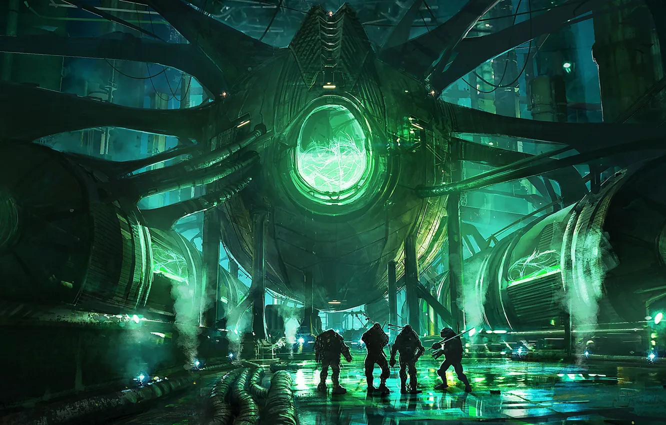 Photo wallpaper fiction, Teenage mutant ninja turtles, Quartet