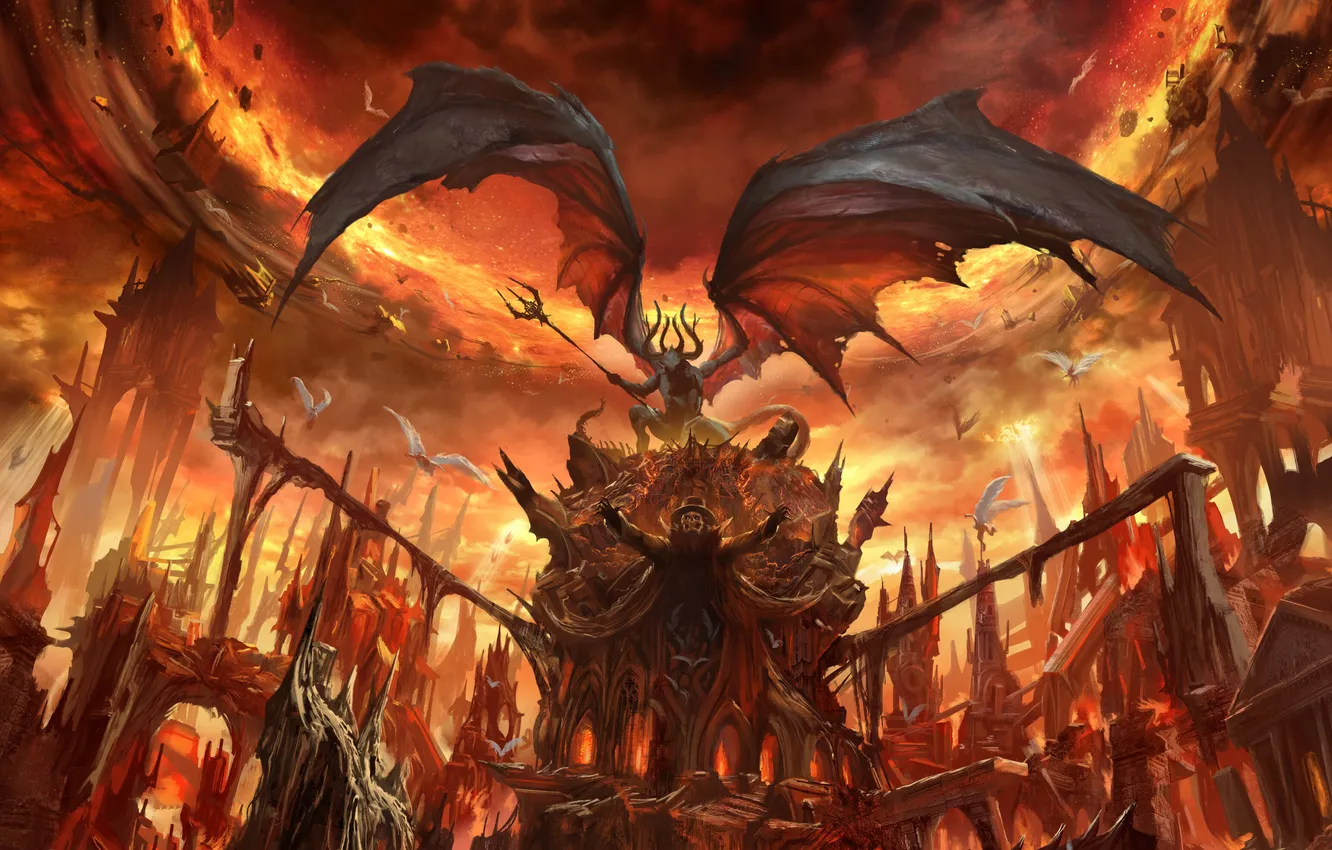Photo wallpaper Apocalypse, the demon, fantasy, skeleton