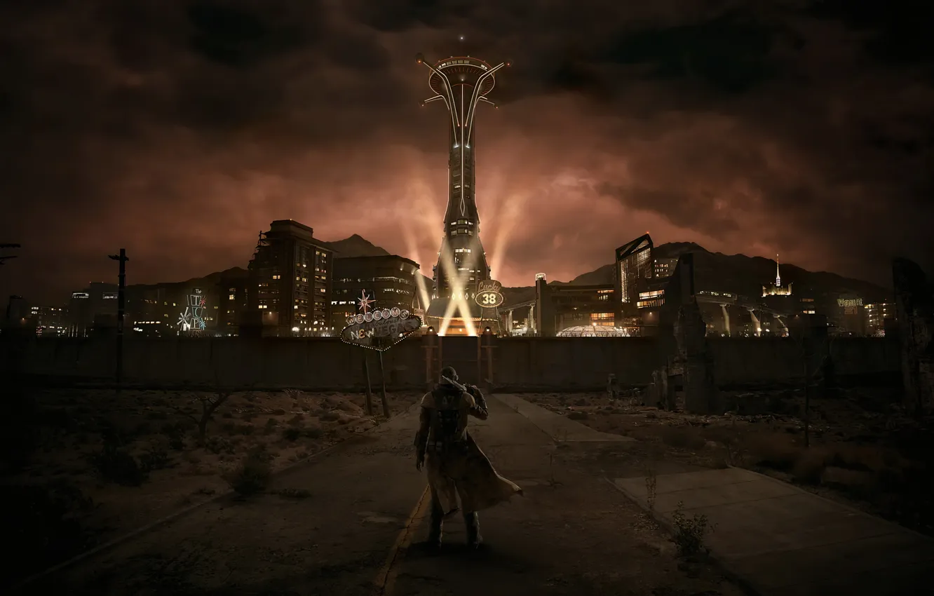 Photo wallpaper the city, the game, art, Fallout: New Vegas
