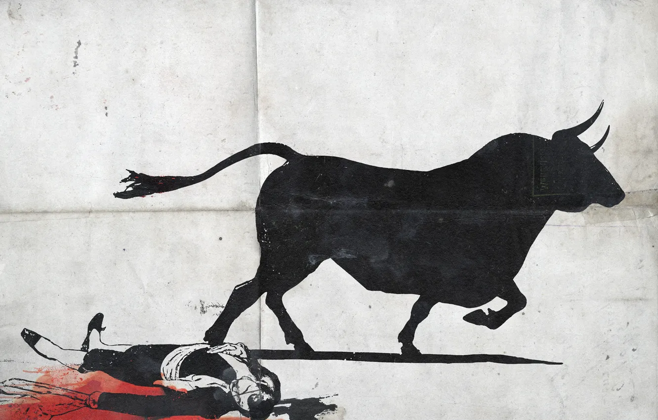 Photo wallpaper death, blood, battle, bull, toreador, bullfighting, corrida, Torero