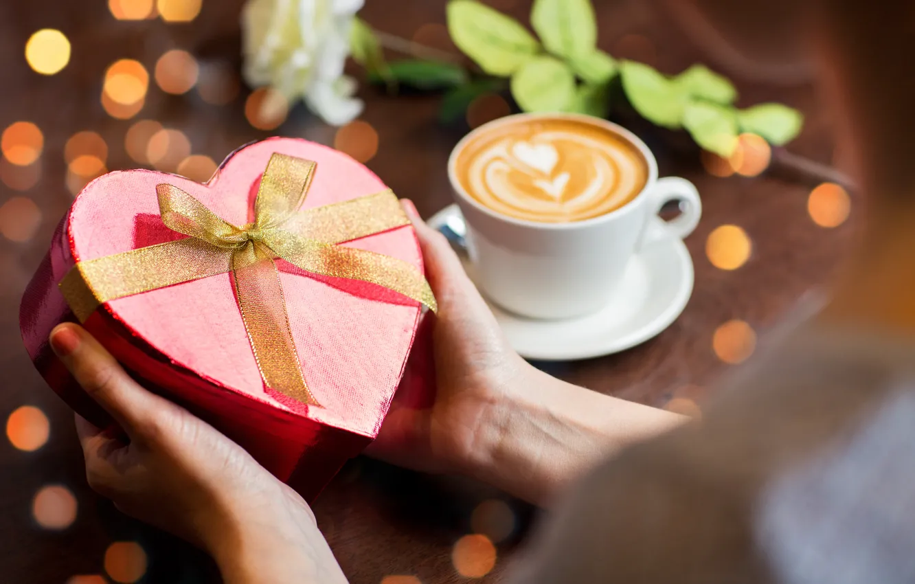 Photo wallpaper love, heart, coffee, love, cup, romantic, sweet, coffee