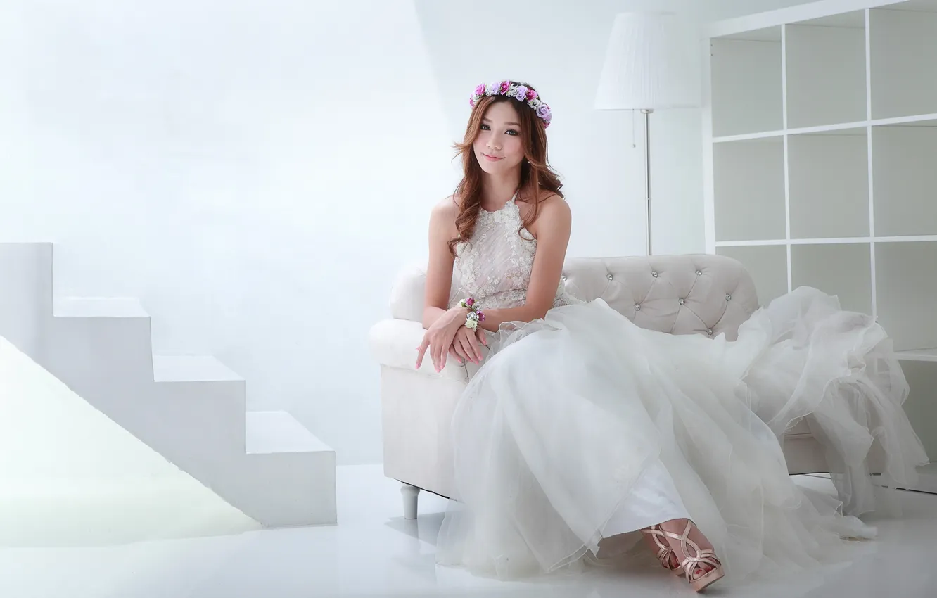 Photo wallpaper girl, Asian, the bride