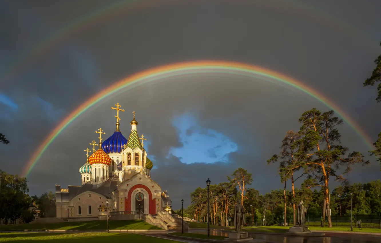 Photo wallpaper rainbow, Moscow, The temple of Saint Prince Igor of Chernigov, The Patriarchal metochion, Peredelkino