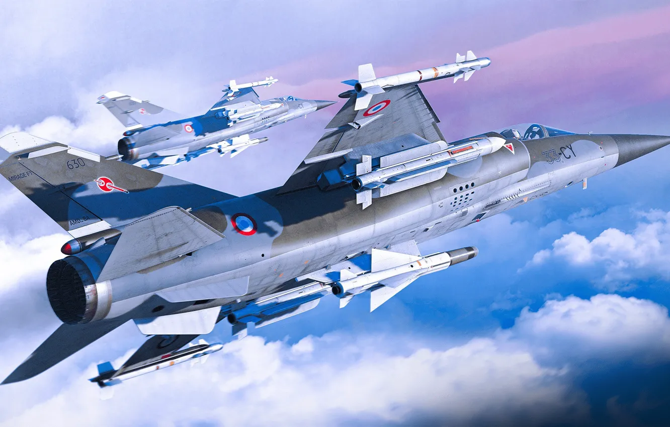 Photo wallpaper France, fighter, Mirage F1C