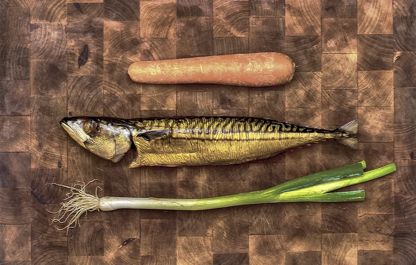 Photo wallpaper fish, carrot, bow