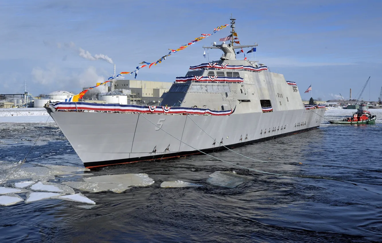 Photo wallpaper lead ship, USA Navy, USS Milwaukee, littoral combat, Freedom class, LCS-5