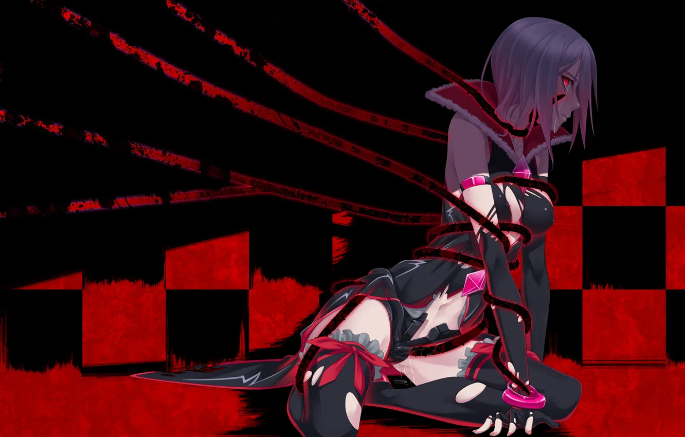 Photo wallpaper girl, plant, stockings, anime, art, bow, eas, hamada youho