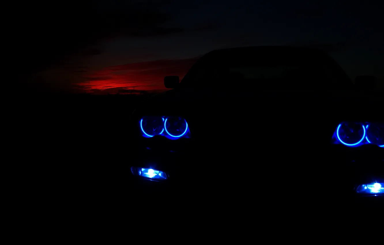 Photo wallpaper BMW, 3 Series, angel eyes