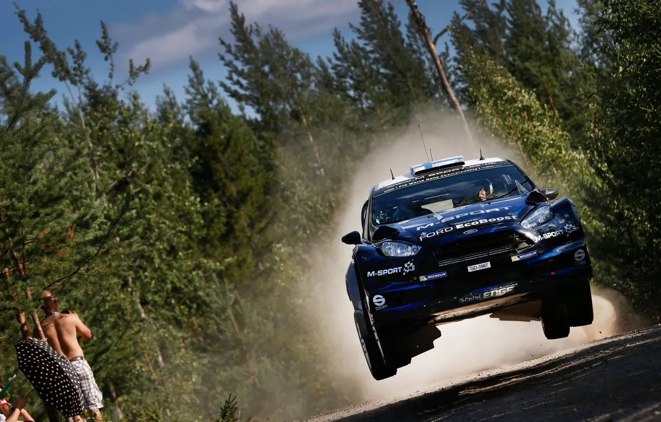 Photo wallpaper Ford, Jump, Ford, WRC, Rally, Fiesta, The front