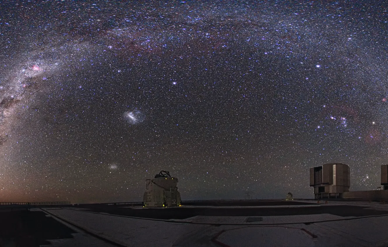 Photo wallpaper the moon, galaxy, Venus, the milky way, telescope, Orion