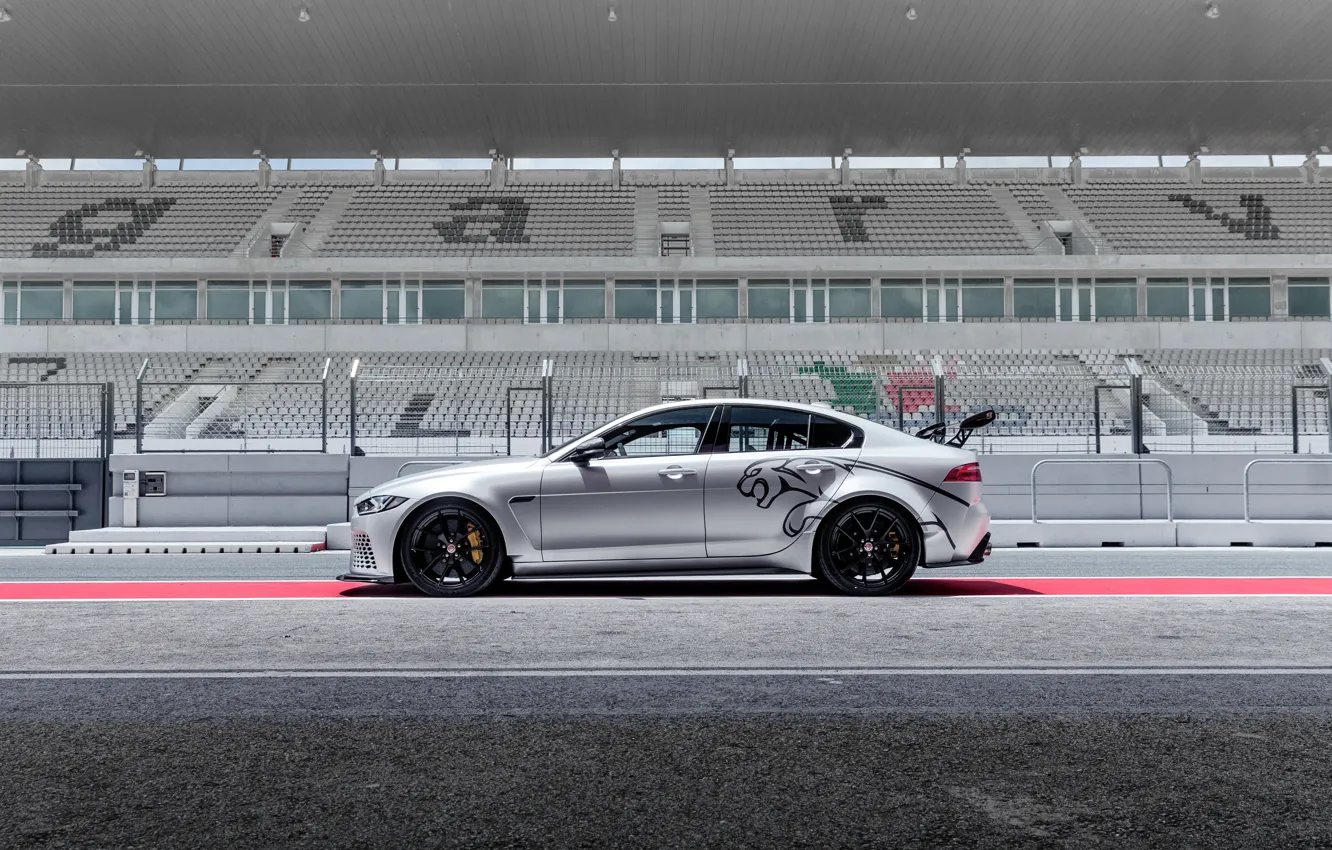 Photo wallpaper Jaguar, side view, 2018, XE SV, Project 8