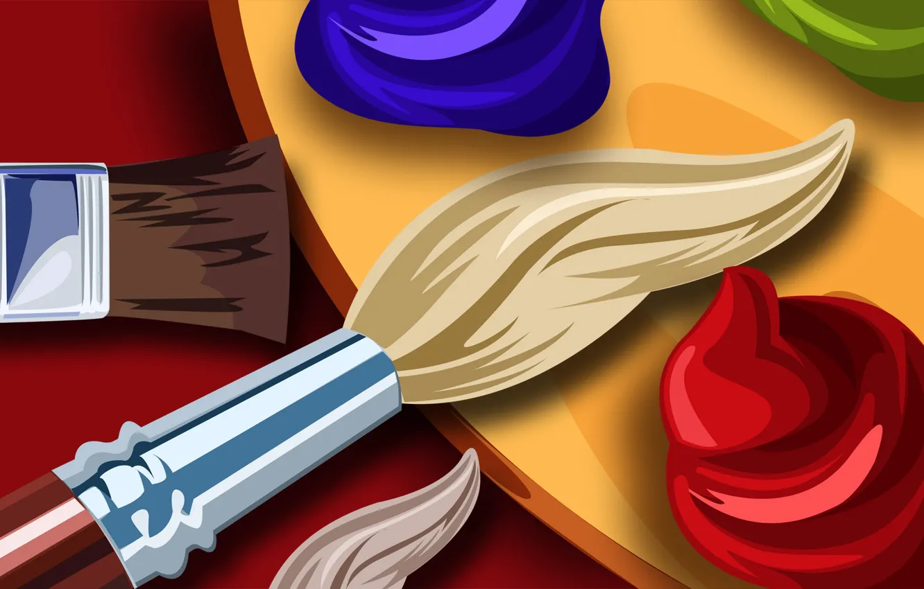 Photo wallpaper paint, figure, artist, palette, painting, brush