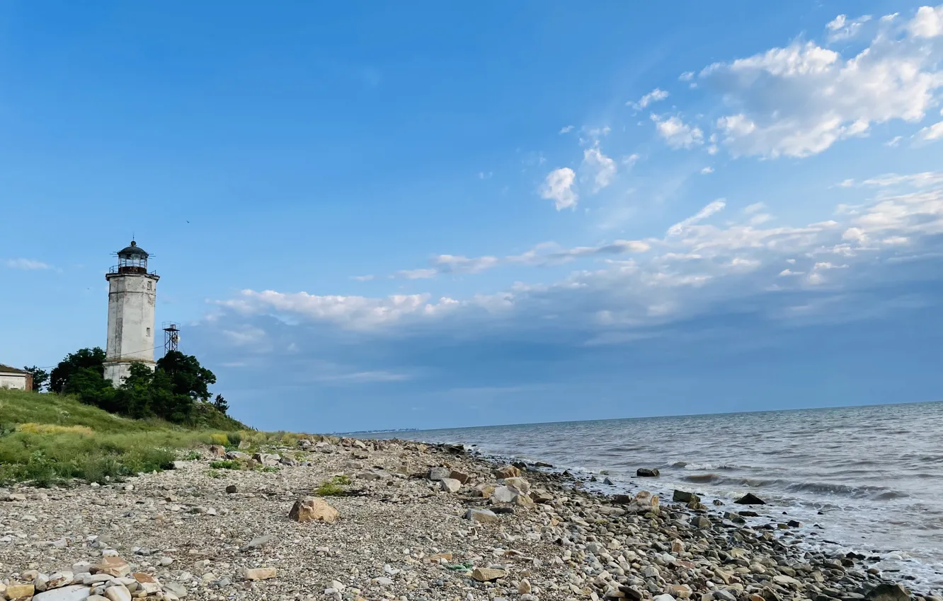 Photo wallpaper sea, summer, lighthouse