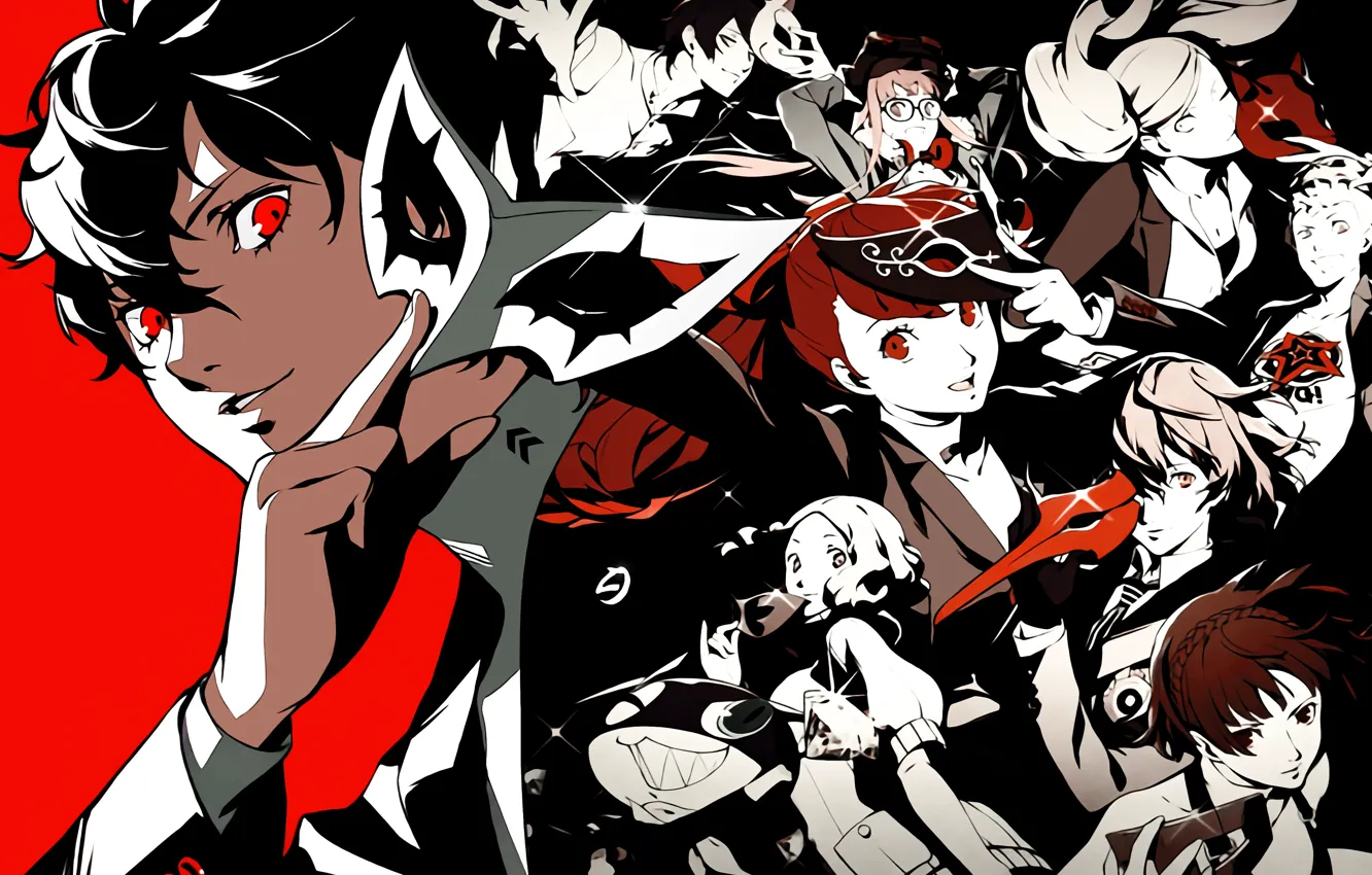 Photo wallpaper mask, characters, Person 5, Persona, Persona 5 Royal